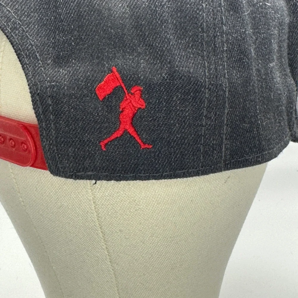 Baseballism Snapback Hat USA Baseball Flag Patch Gray‎ Red Adjustable Cap